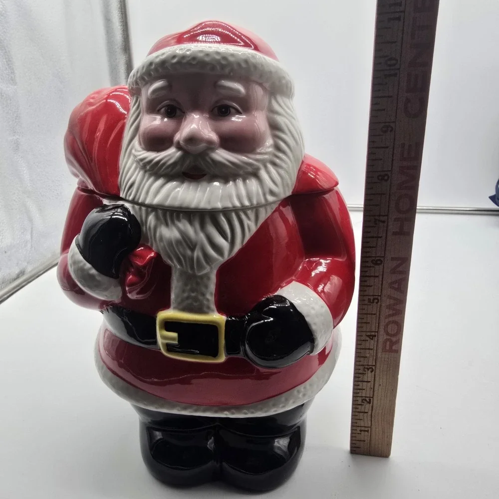 Vintage Christmas On Main Street Ceramic Santa Claus Cookie Jar‎ 11